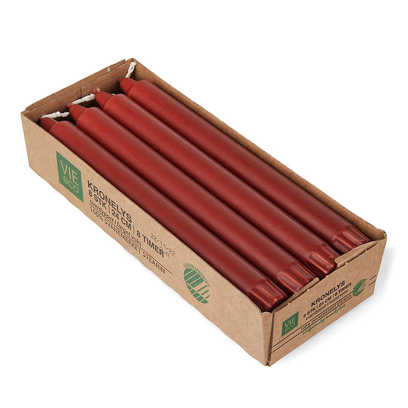 Vie Eco Kronelys 8-pk 24 cm 8 timer eco rust