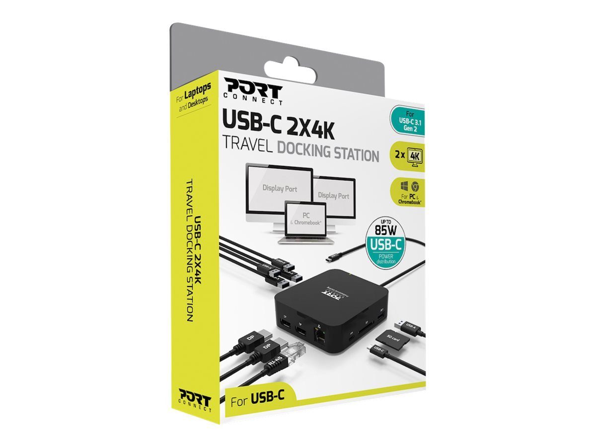 Port Laptop-Dockingstation PORT DOCKING TYPE C TRAVEL 2 X 4K