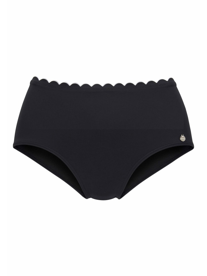 LASCANA Highwaist-Bikini-Hose in schwarz-weiß günstig kaufen