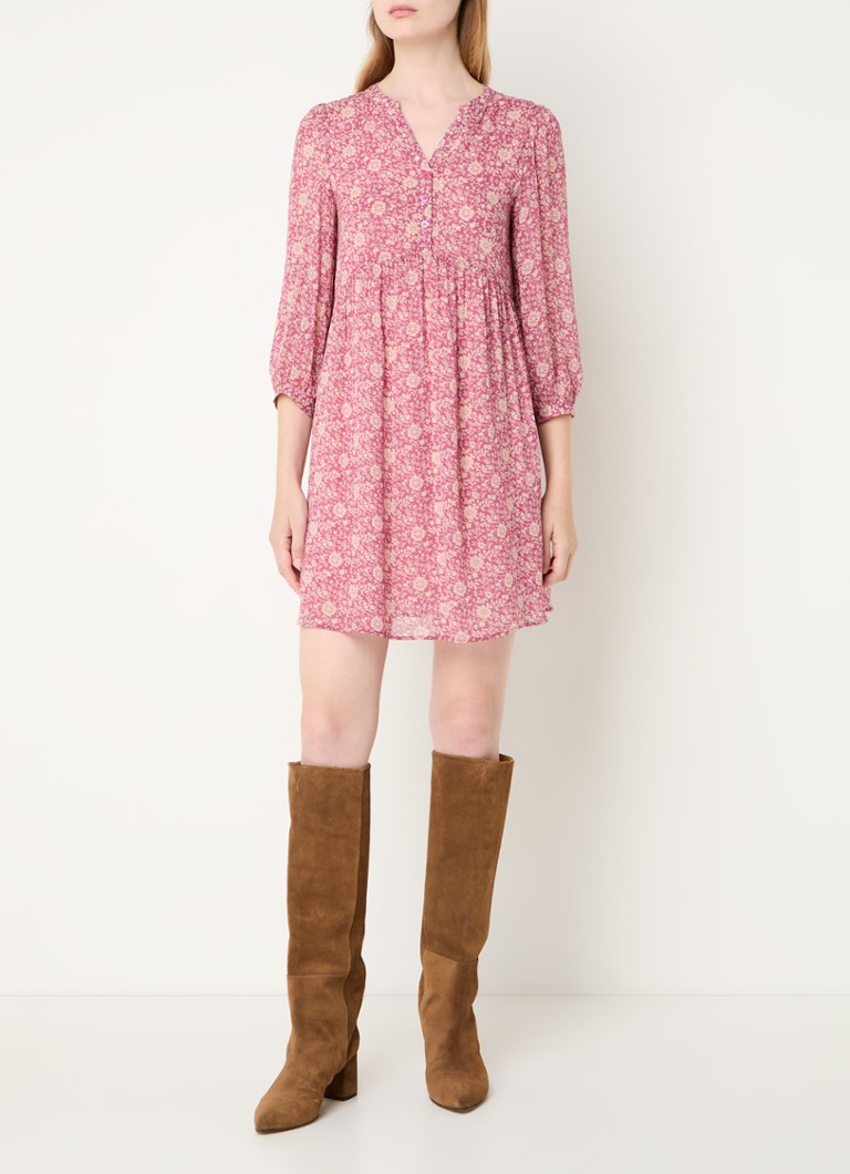 Vestido túnica corto de serretta con estampado floral de Gerard Darel.