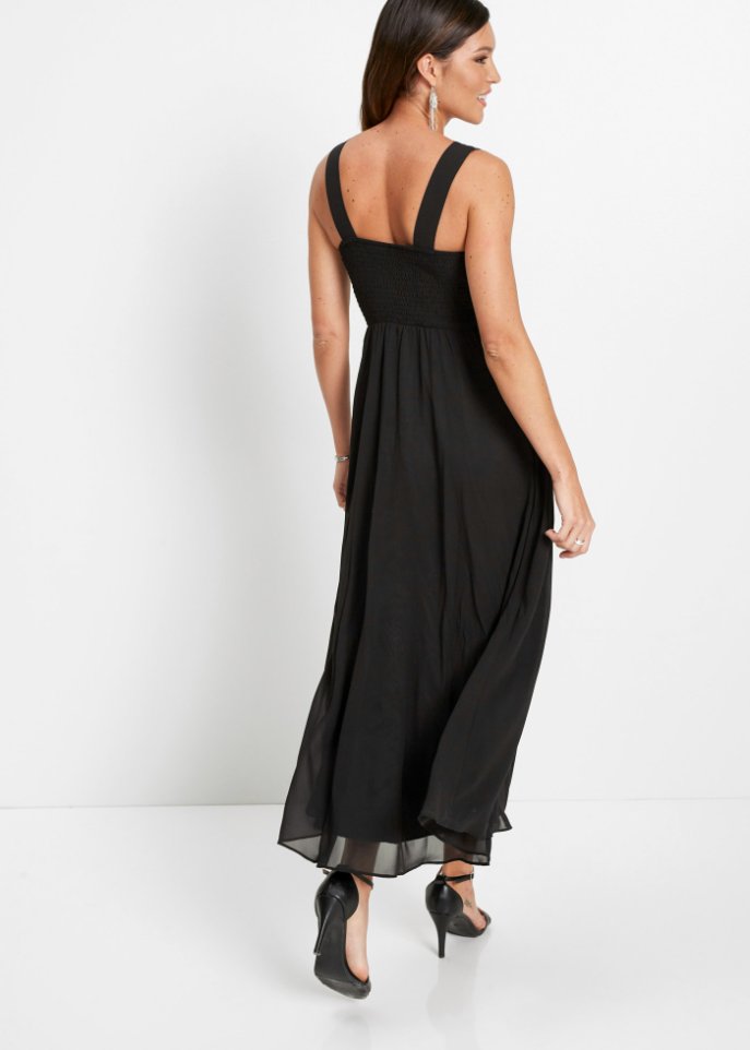 Chiffonkleid mit Pailettenstickerei