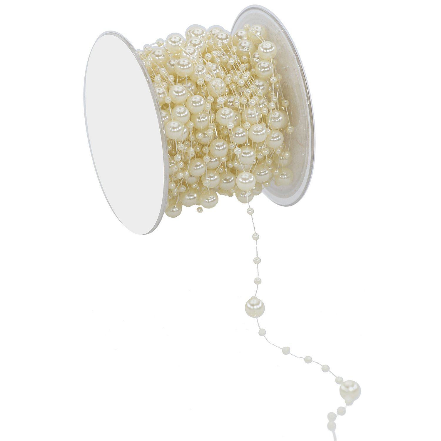 Perlenkette, creme, 2–6 mm, 15 m