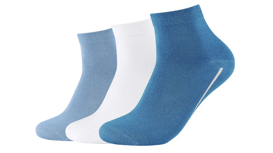 camano Unisex Kurzsocken 3er Pack blau, weiss
