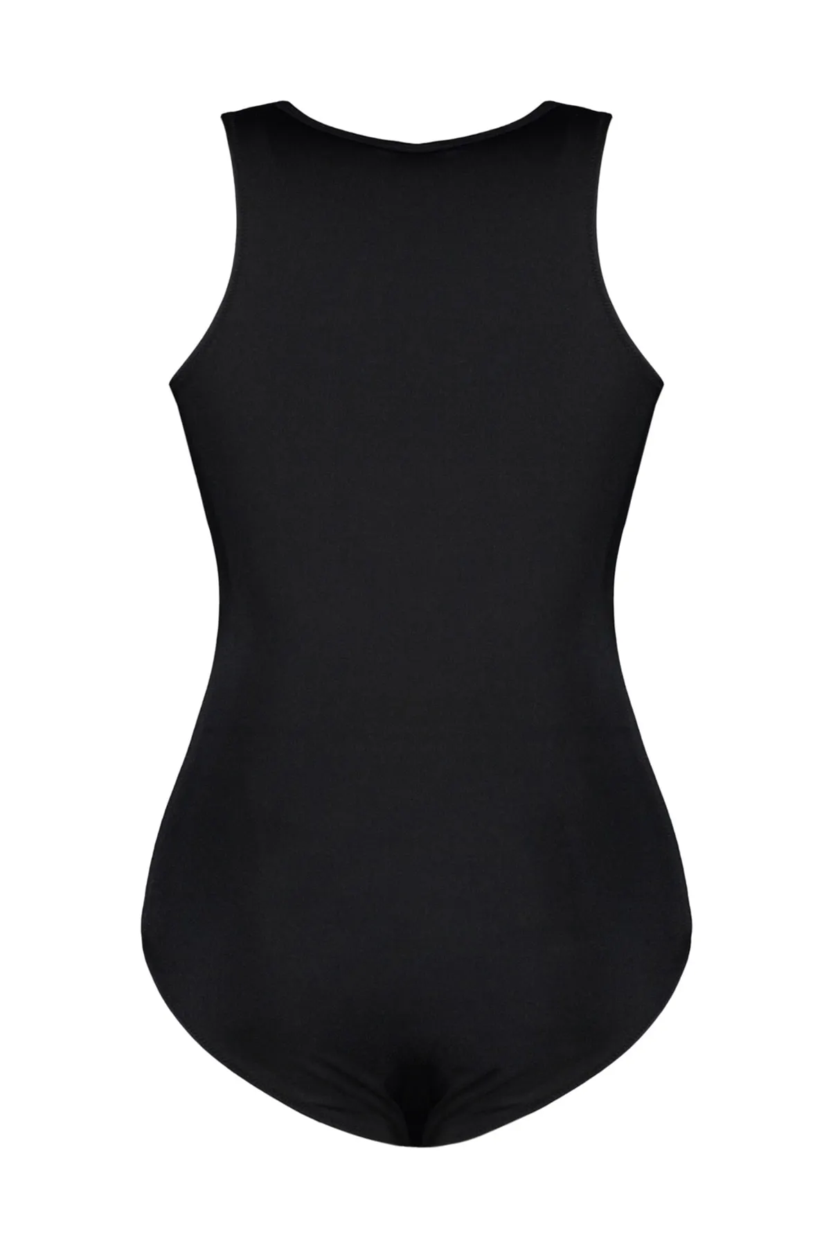 Trendyol Curve  Schwarzer Badeanzug mit Reißverschluss TBBSS23AM00033