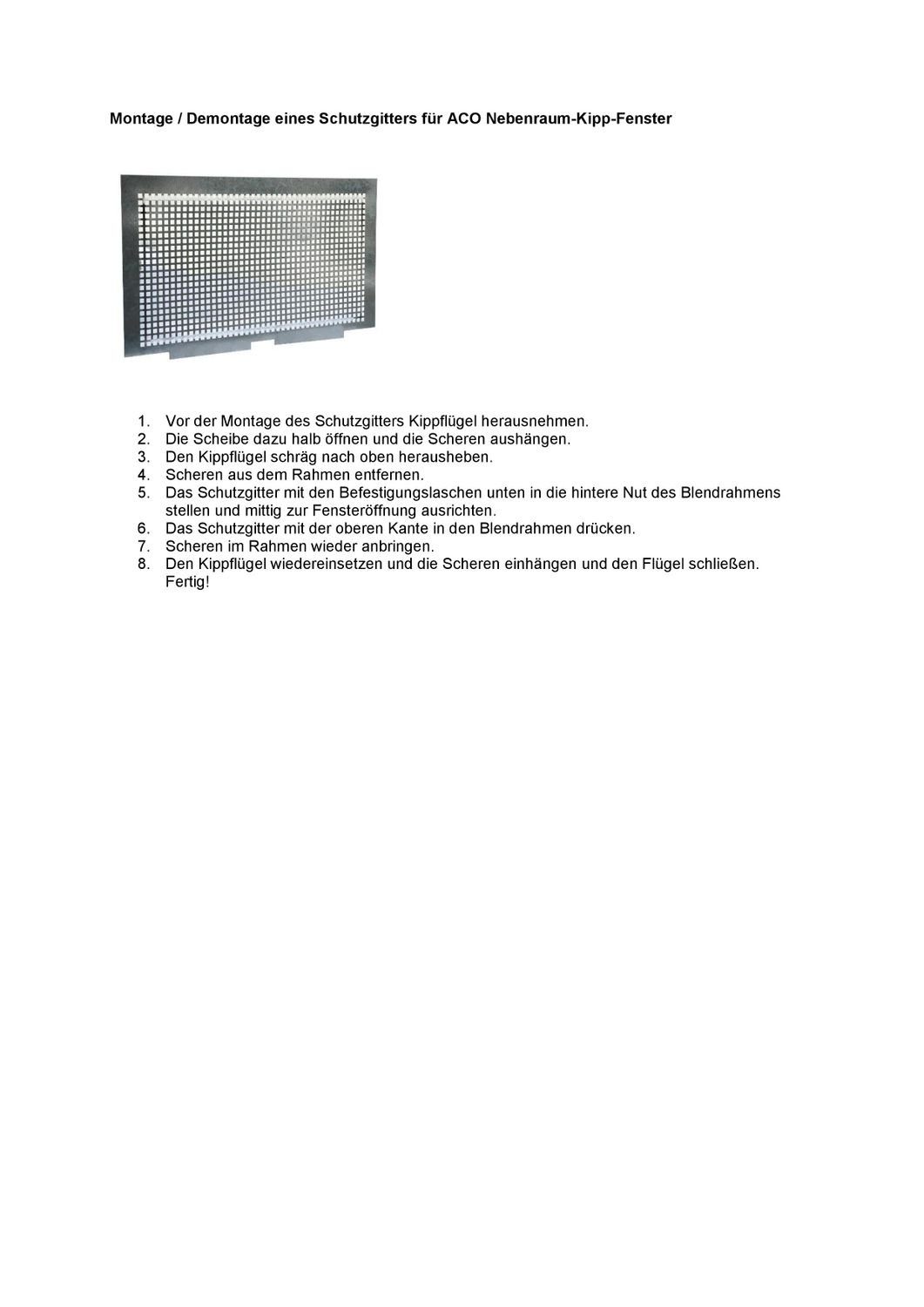 ACO Severin Ahlmann GmbH & Co. KG Kellerfenster ACO 100x50cm Nebenraumfenster Isofenster + Schutzgitter Kippfenster Fenster weiß, inkl. Schutzgitter mit einfacher Montage