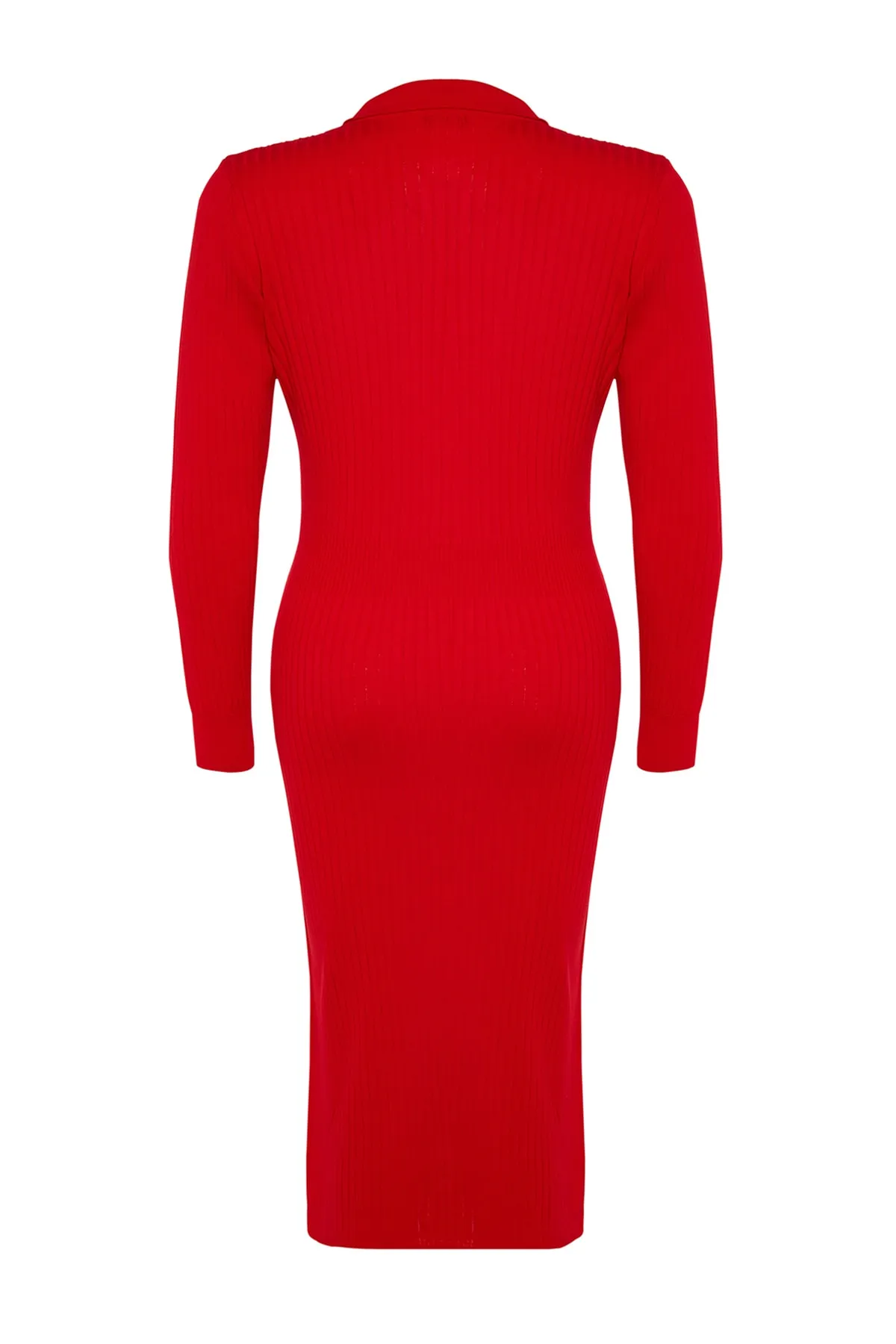 Trendyol Curve  Rotes Strickkleid mit Rollkragen