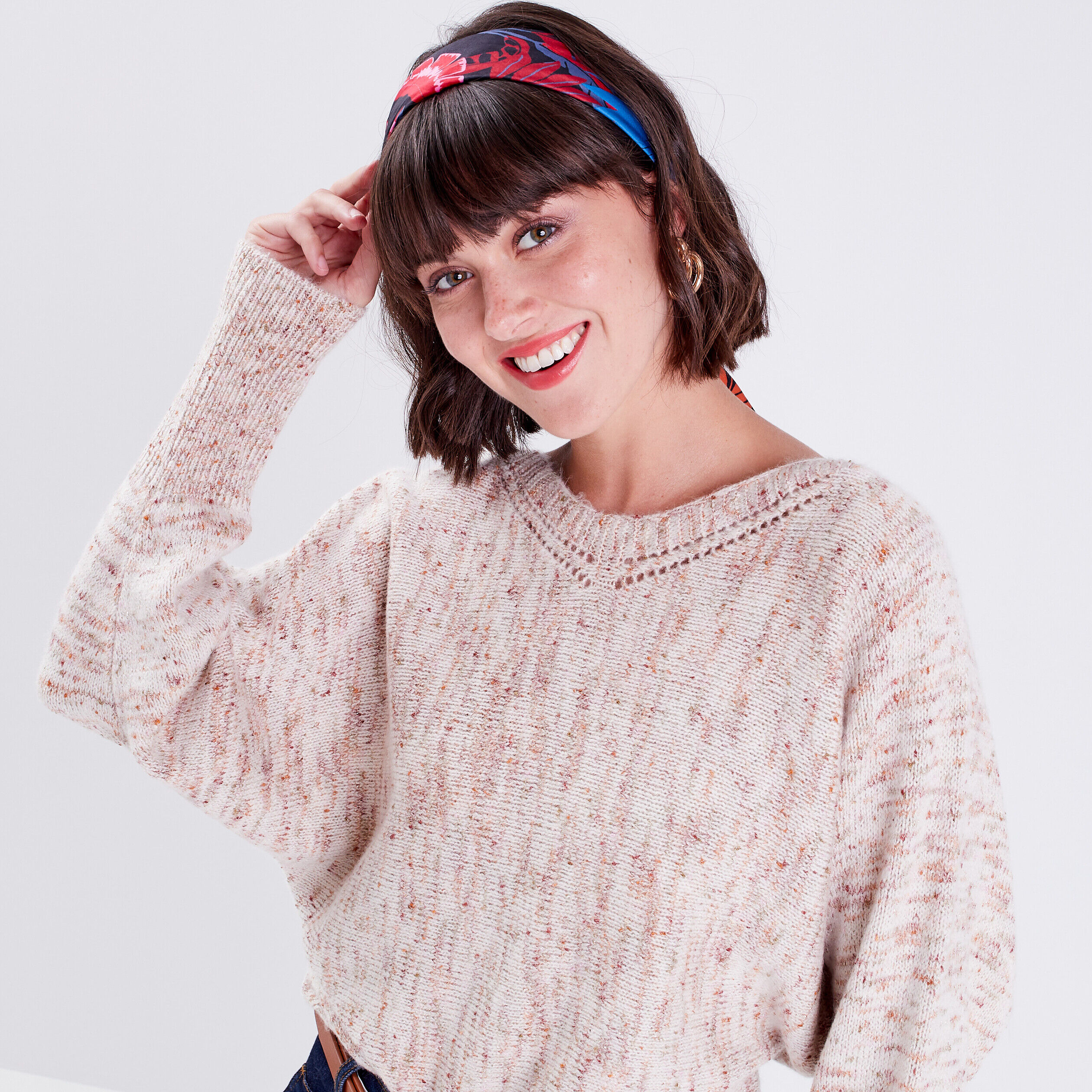 Pull manches papillons marron femme | Cache Cache