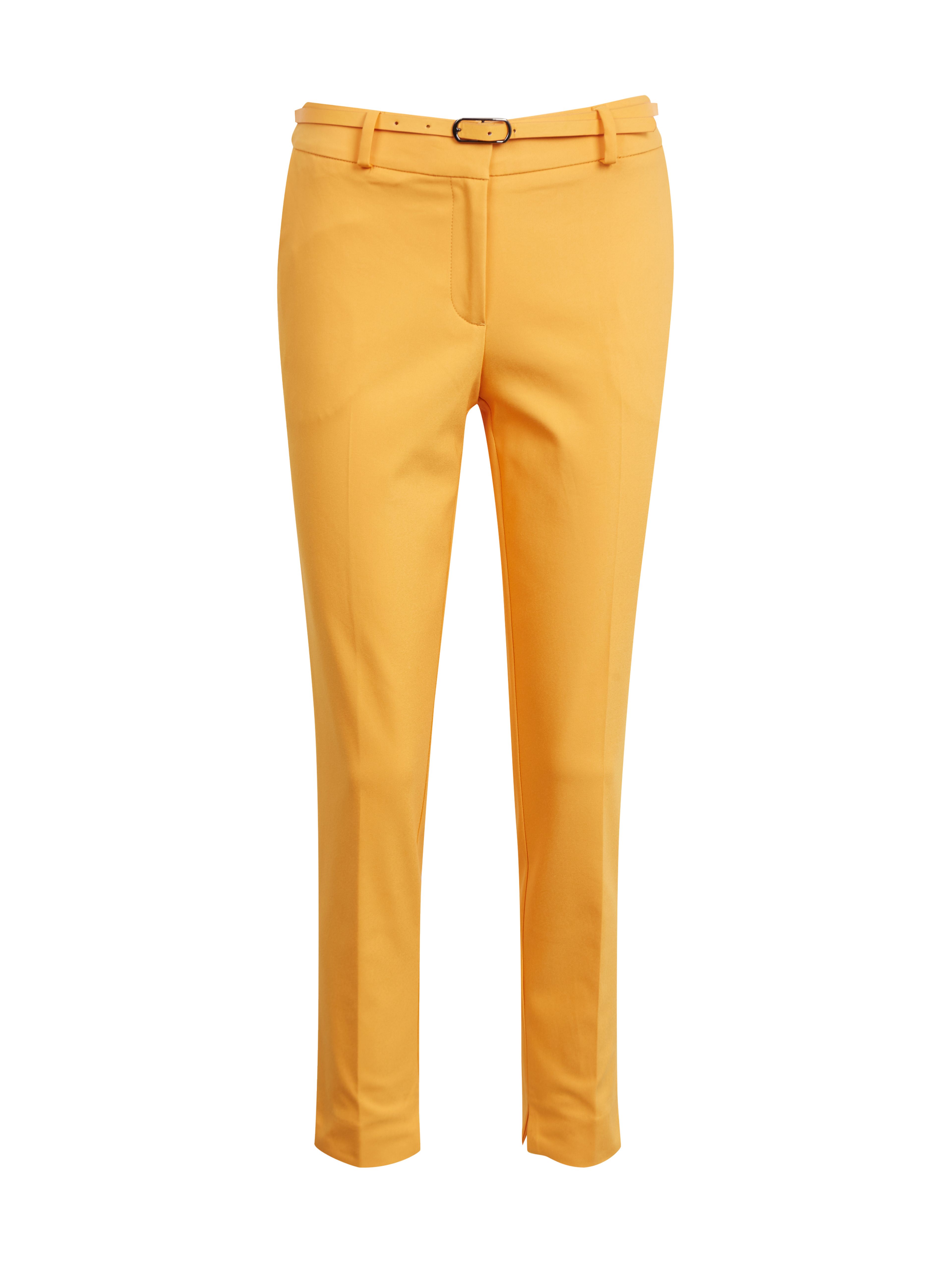 Orangefarbene Damen-Cropped-Hose mit Gürtel ORSAY