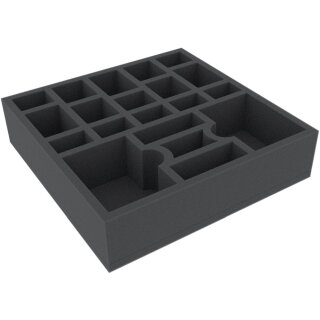 Feldherr 250 mm x 250 mm x 60 mm Schaumstoffeinlage für Brettspiele mit 20 Fächern
