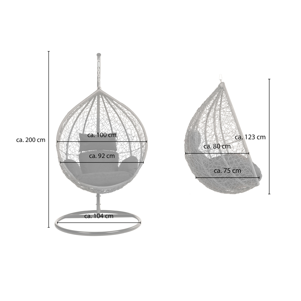 Home Deluxe Polyrattan Hängesessel CIELO - Schwarz