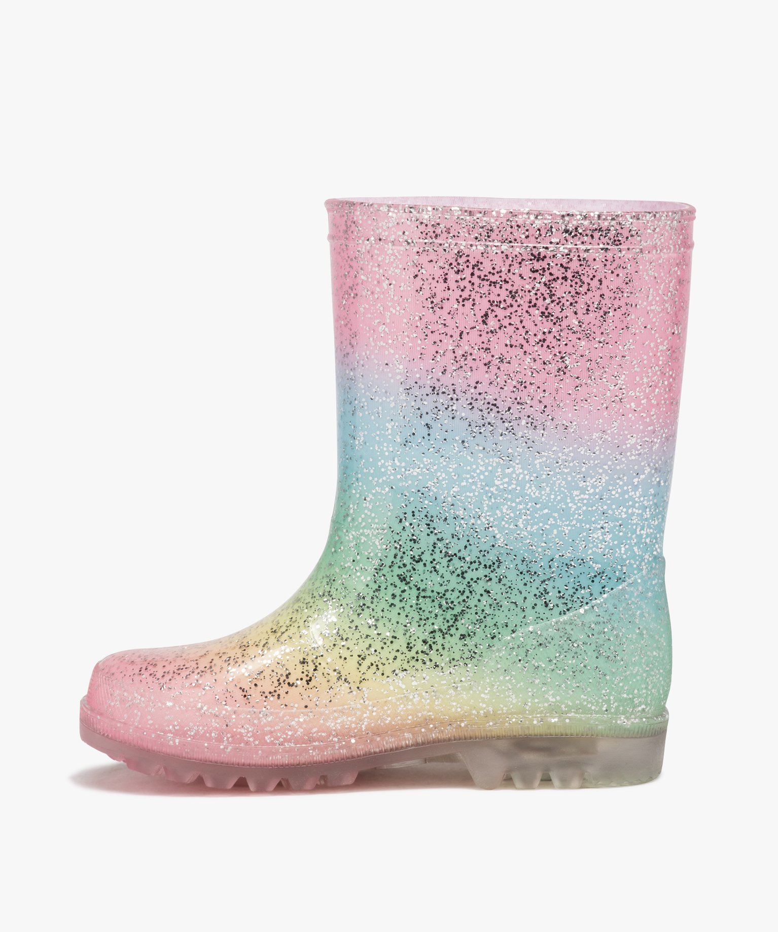 Bottes de pluie fantaisie à paillettes multicolore | GEMO
