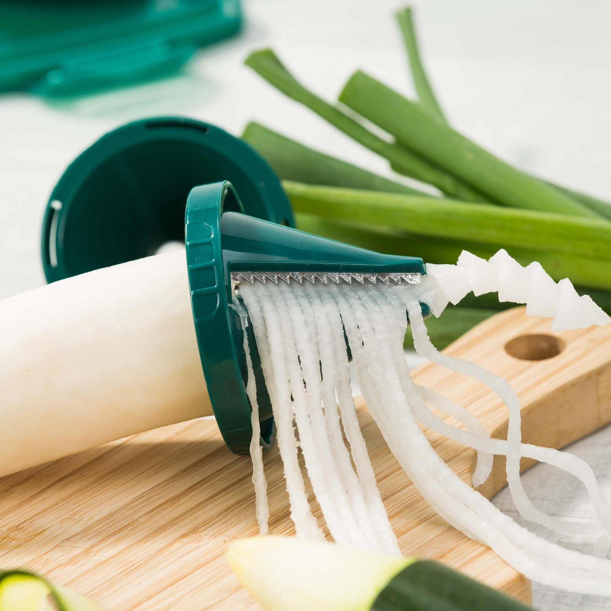 Genius Gemüseschneider Nicer Dicer Fusion smart, Set 34-tlg., mintgrün, präzisionsgeschliffene Klingen aus Edelstahl in GNOX-Qualität