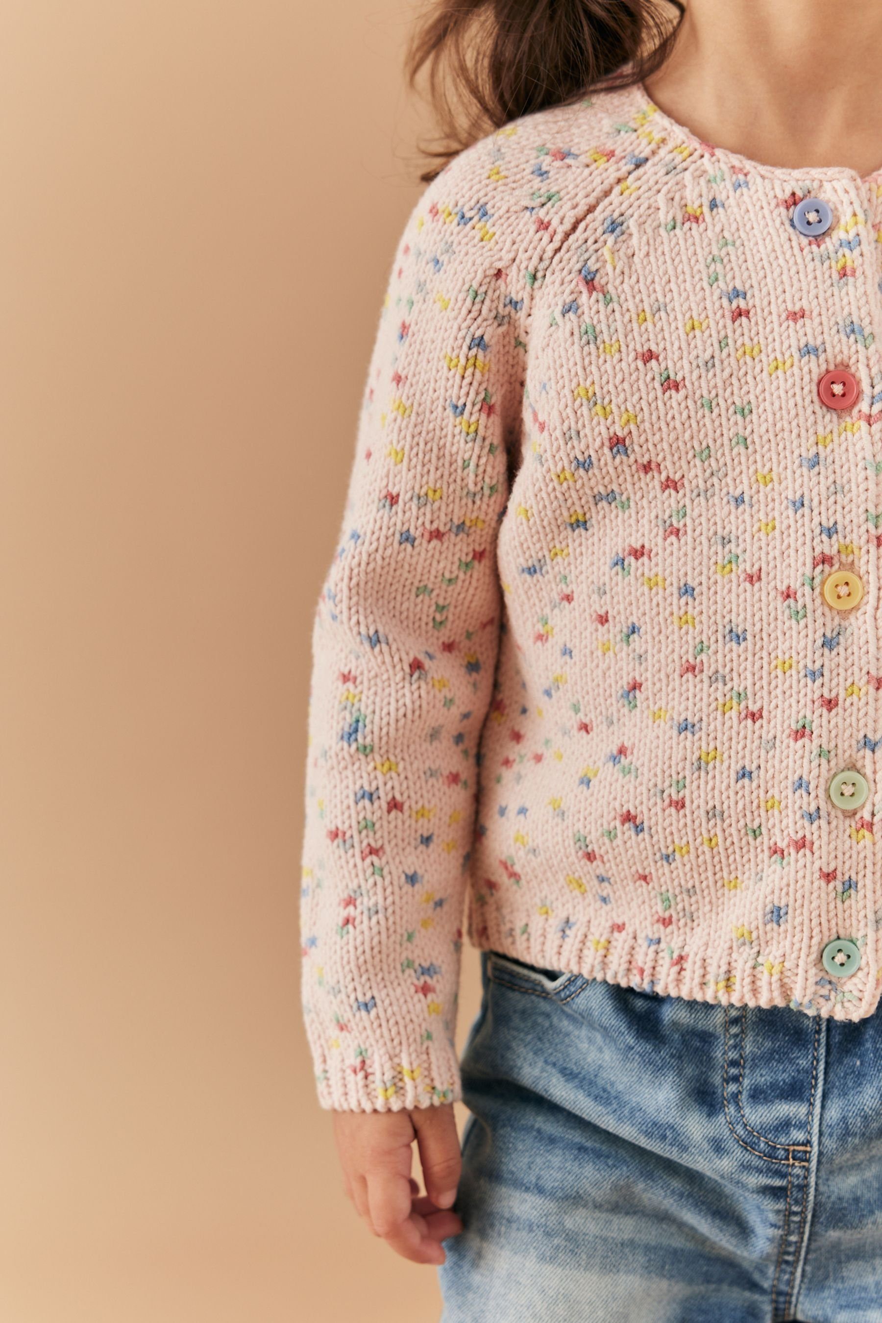 Next Strickjacke Strickjacke mit Punkten (1-tlg)