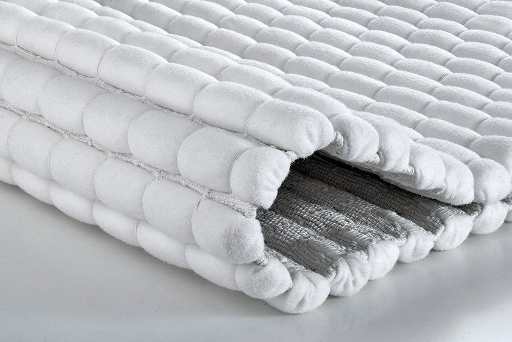 Badematte Avera Kleine Wolke, Höhe 50 mm, beidseitig nutzbar, fußbodenheizungsgeeignet, Baumwolle, Polyester, quadratisch, Badteppich, Uni Farben, handgewebt, quadratisch & rechteckig