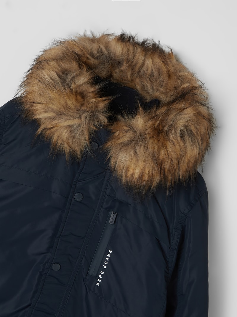 Parka mit Webpelz Modell 'Goole' in marineblau