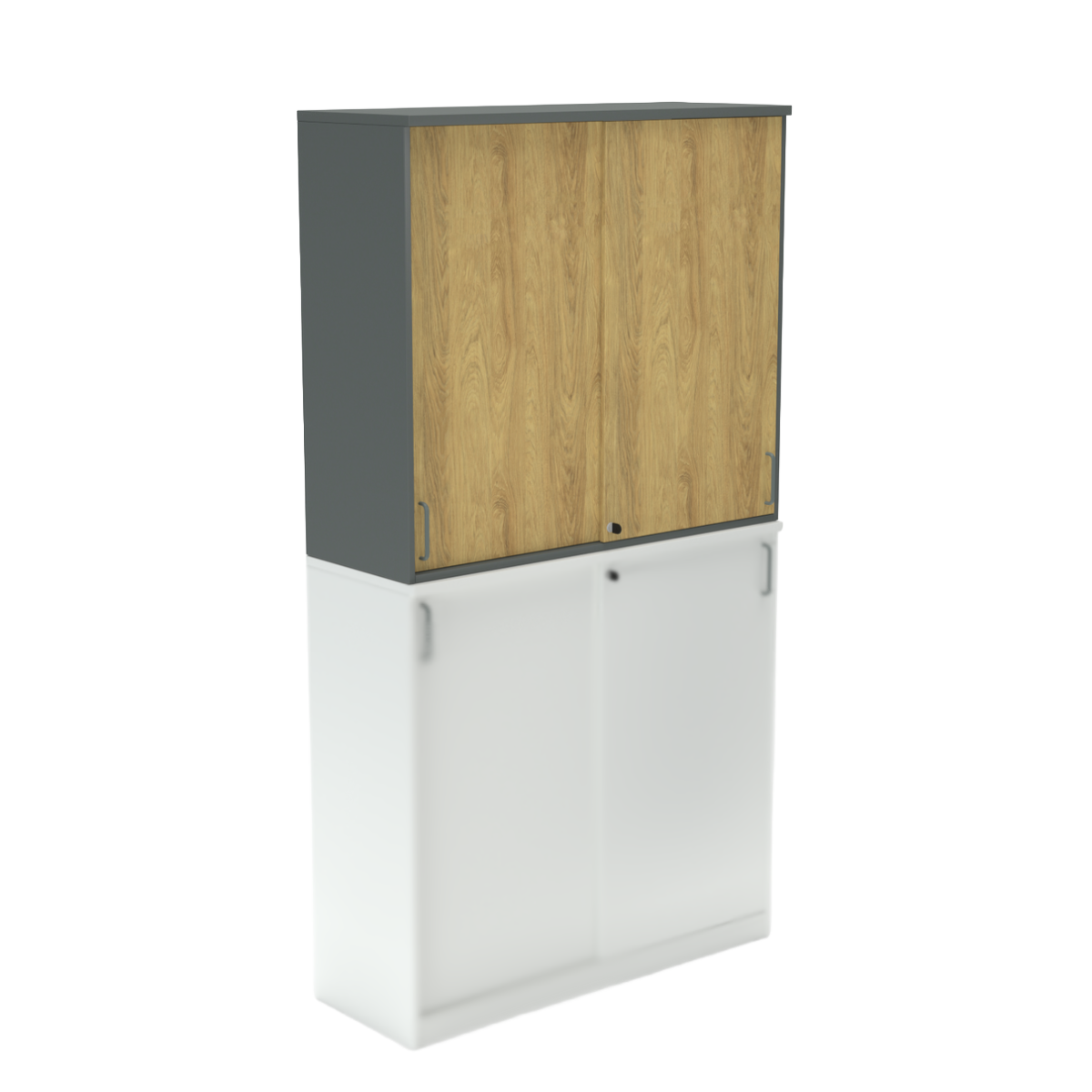 Aufsatzschrank E10 Natural Hickory Grau