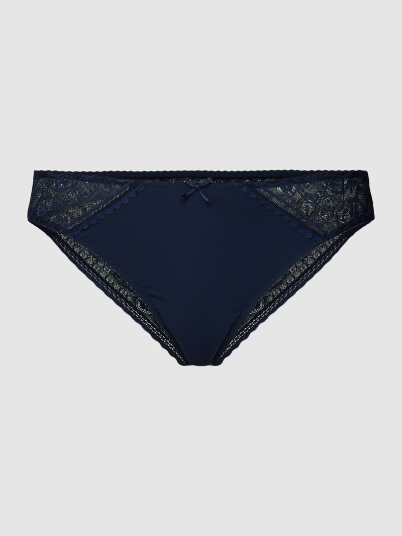 Slip mit Häkelspitze Modell 'Luciana' in dunkelblau