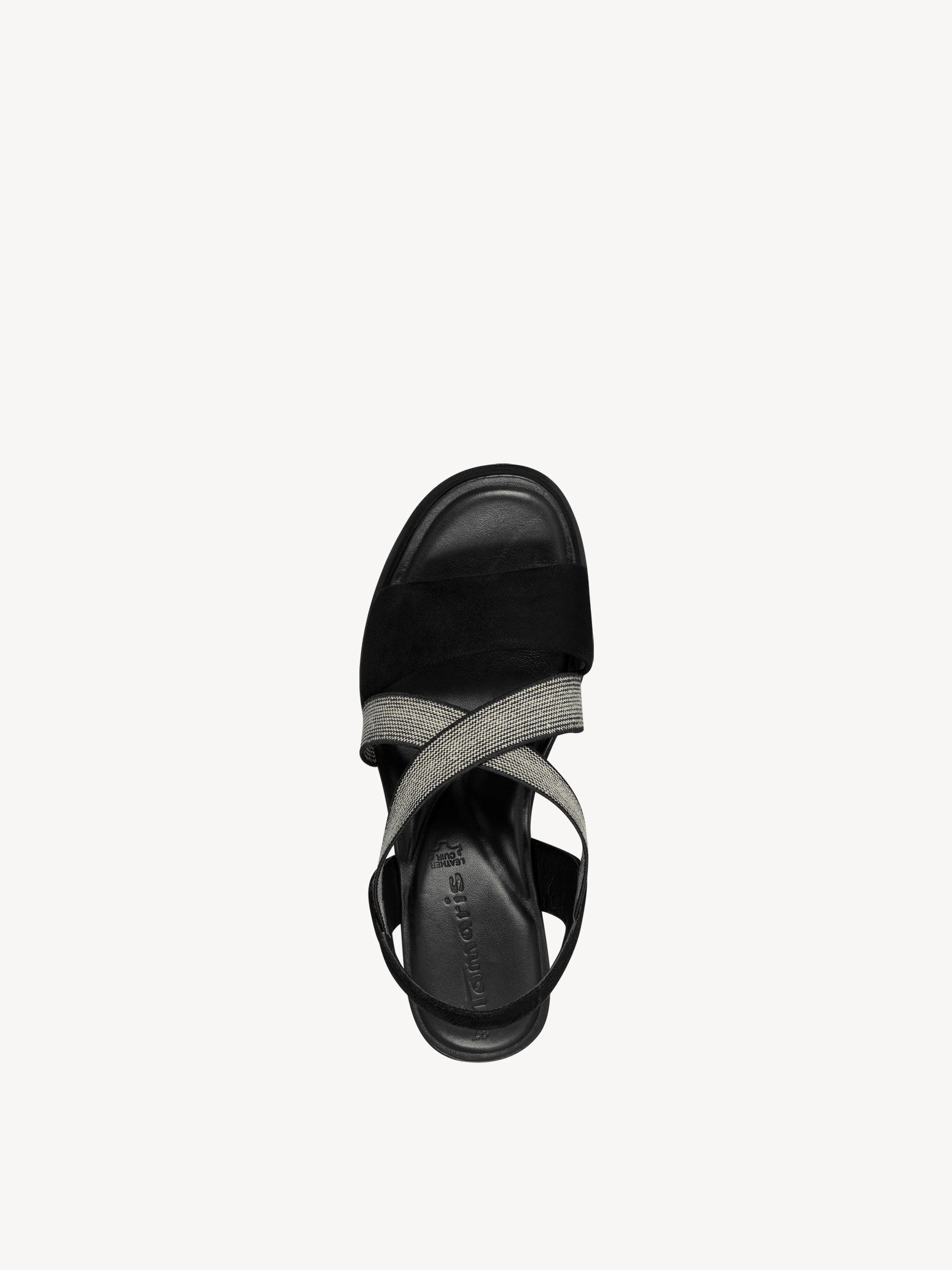 Sandale à talon en cuir - noir