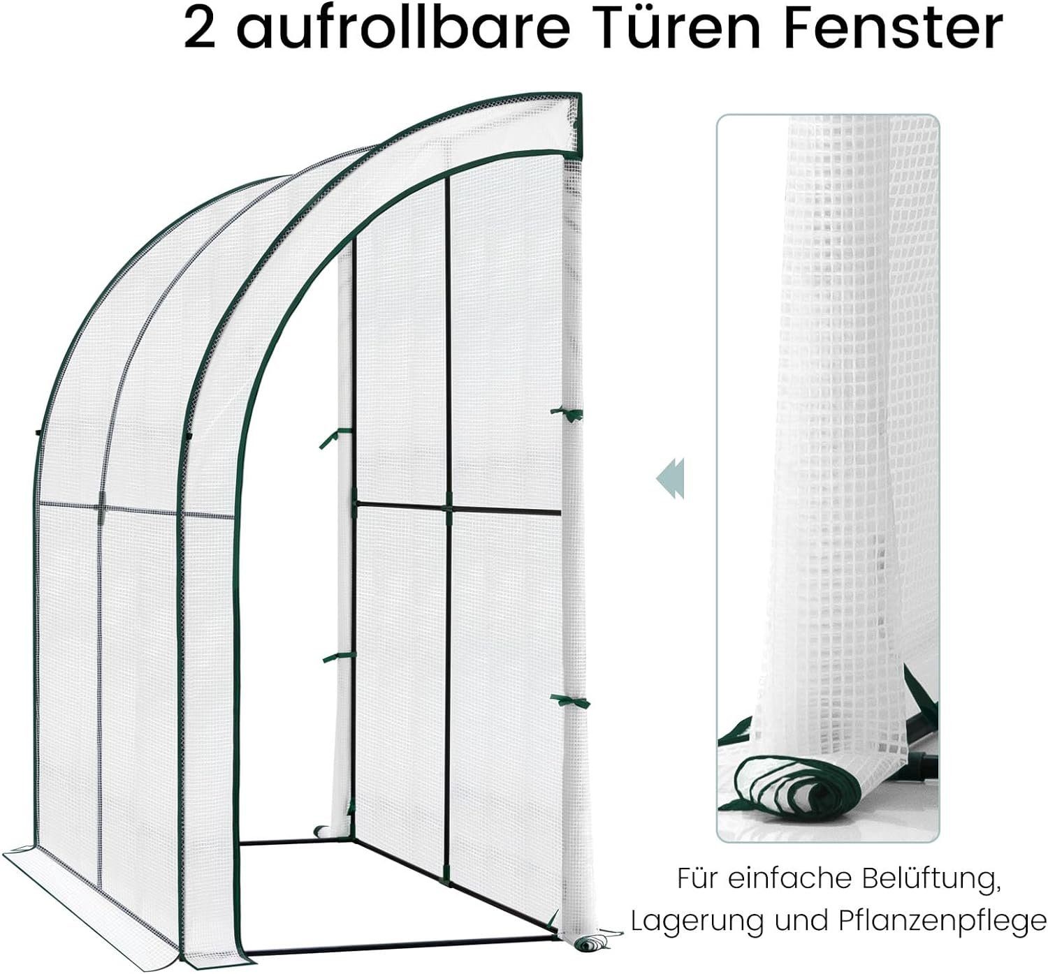 Woltu Gewächshaus, BxTxH: 200 x 100 x 210,00 cm, PE-Plane mit Rolltüren