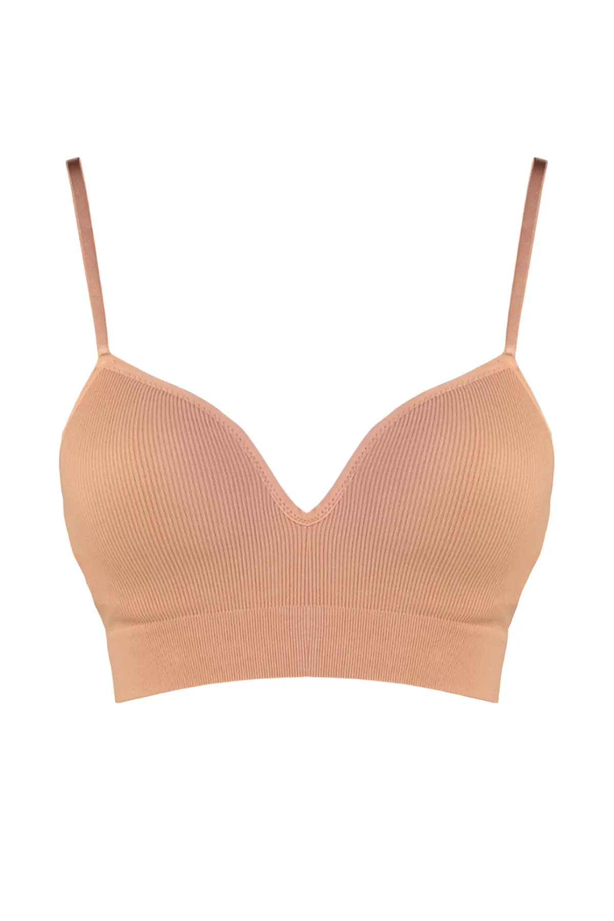 Trendyol Collection  Dunkle Haut Nahtlose/Nahtlose Strap bedeckt Bralette Strick-BH THMAW22SU0043