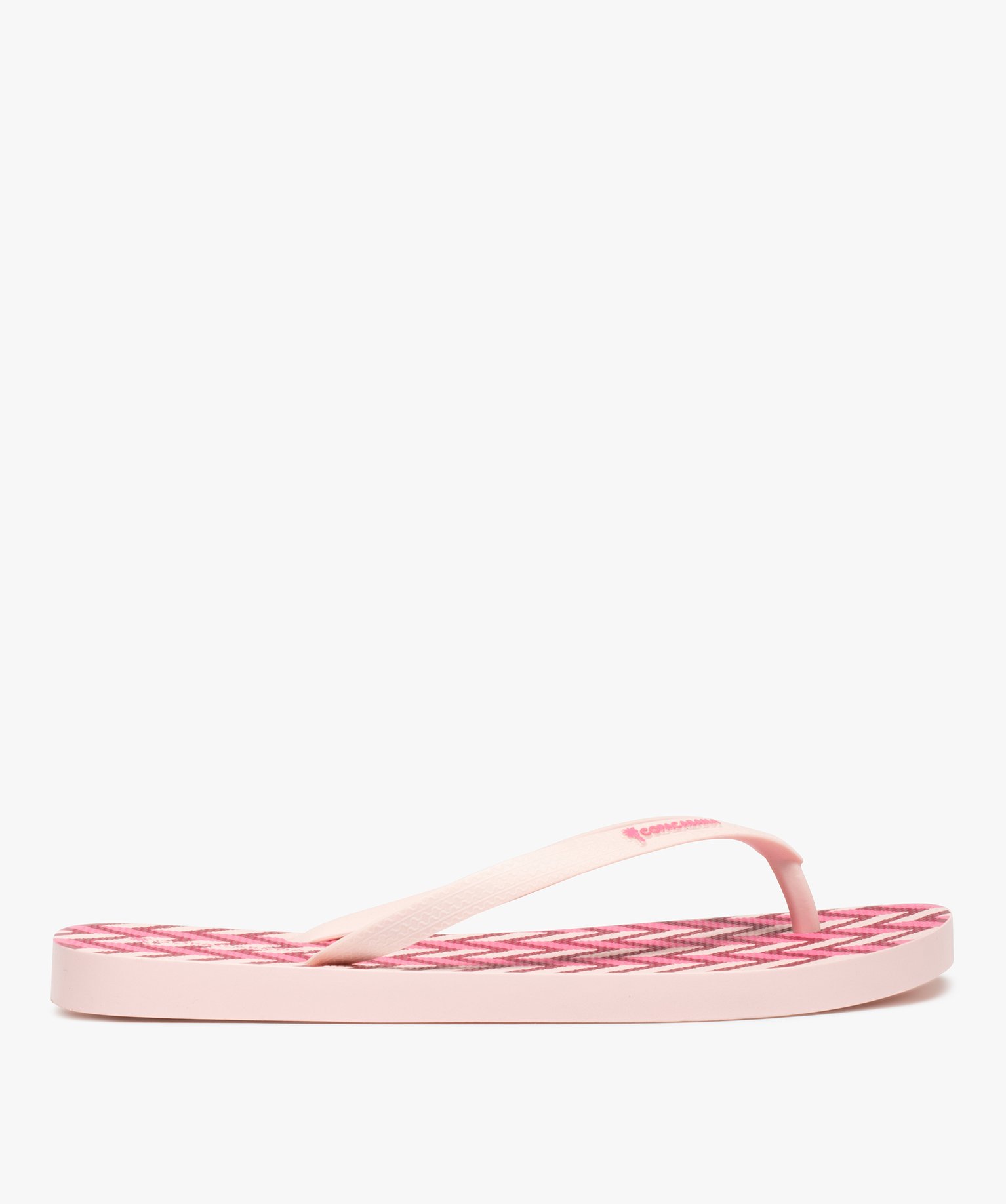 Tongs femme à motifs graphiques - Copacabana rose | GEMO