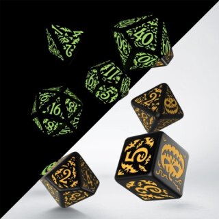 Halloween Pumpkin: Jack O'Lantern Dice Set - Glow in the dark (7)