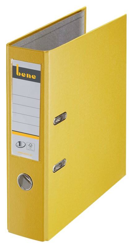 Bene No.1 Power Ordner DIN A4 80 mm Gelb 2 Ringe 291400 PP (Polypropylen) Hochformat