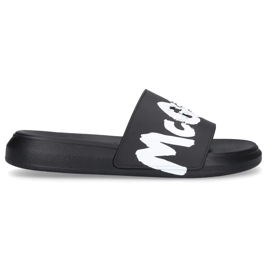 Alexander McQueen - Badeschuhe SLIDER Gummi - schwarz