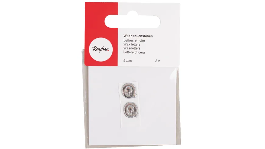 Rayher Wachsbuchstaben -Q- silber 9mm 2Stück