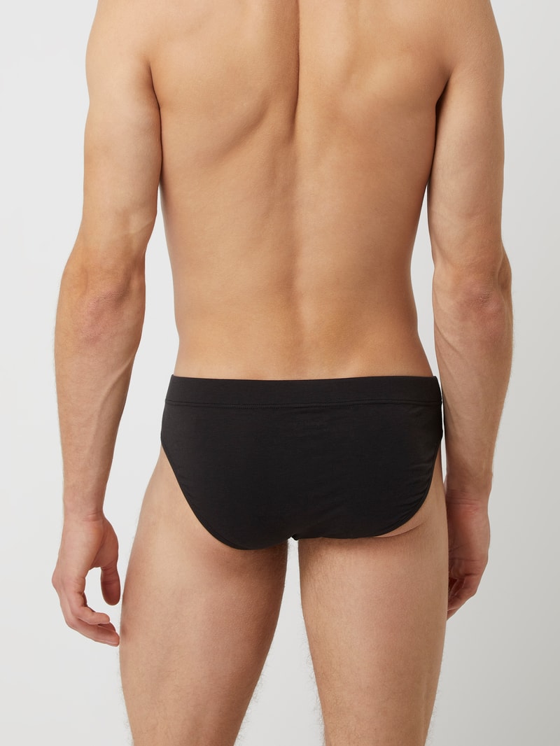 Slip mit Stretch-Anteil im 3er-Pack in schwarz