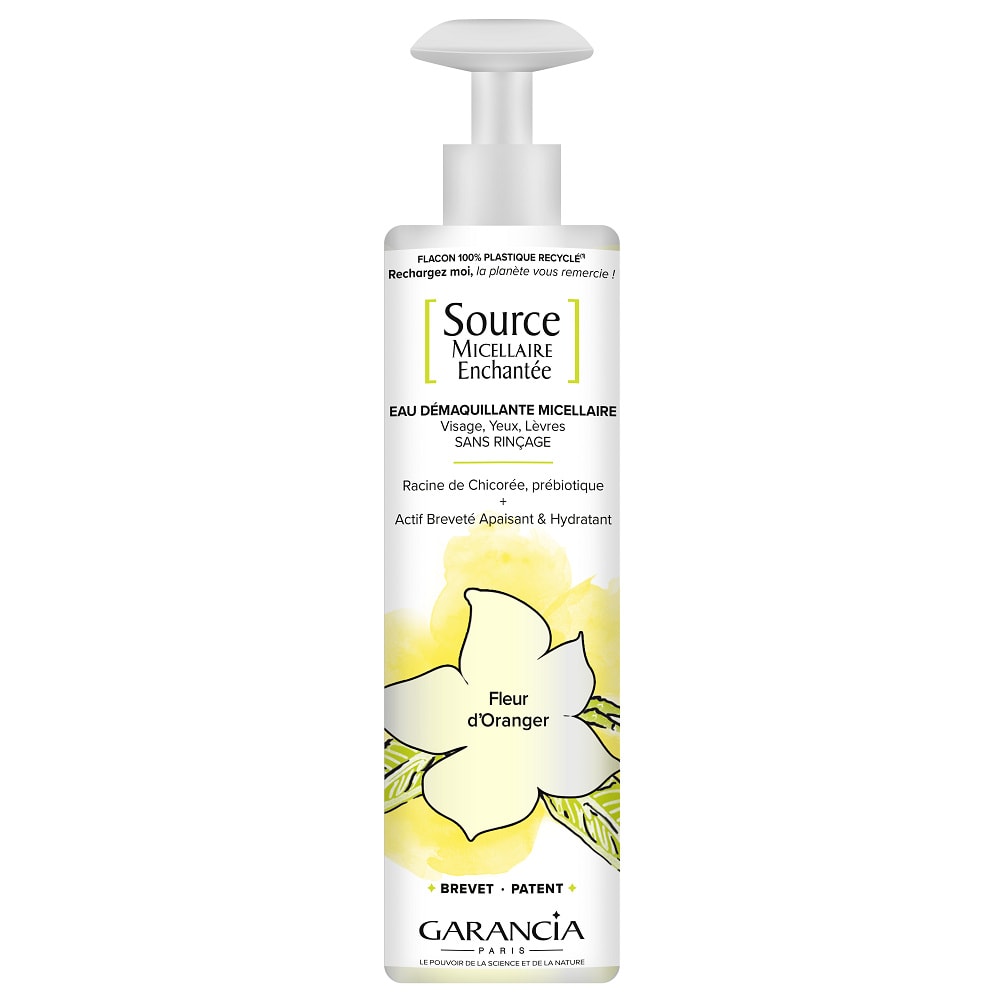 Garancia SOURCE MICELLAIRE ENCHANTEE FLACON 400 ML FLEUR D'ORANGER Pour un démaquillage tout en plaisir !Eau Micellaire 4 en 1 - Fleur d'Oranger