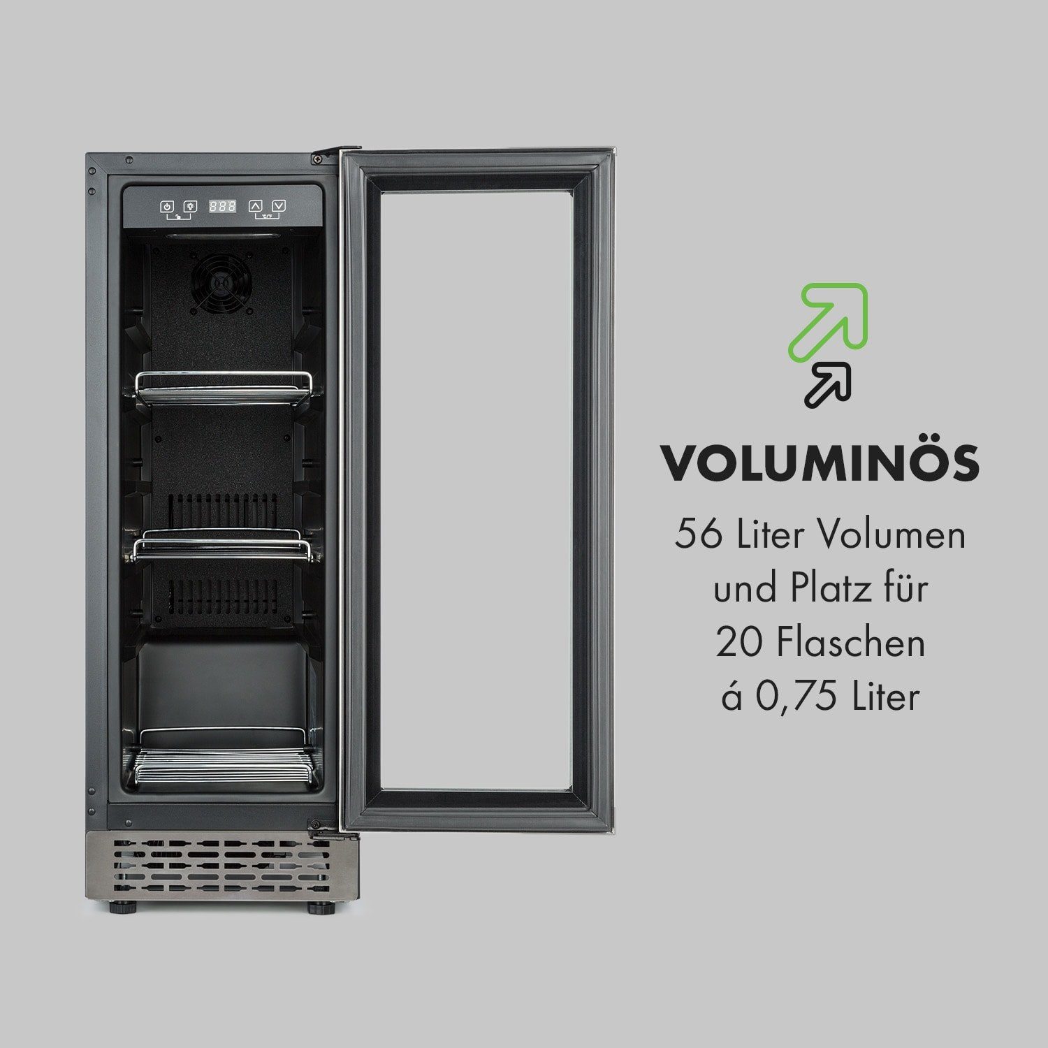 Klarstein Getränkekühlschrank TK15-Beerlager-56 10034269, 82 cm hoch, 29.5 cm breit, Bierkühlschrank Getränkekühlschrank Flaschenkühlschrank mit Glastür