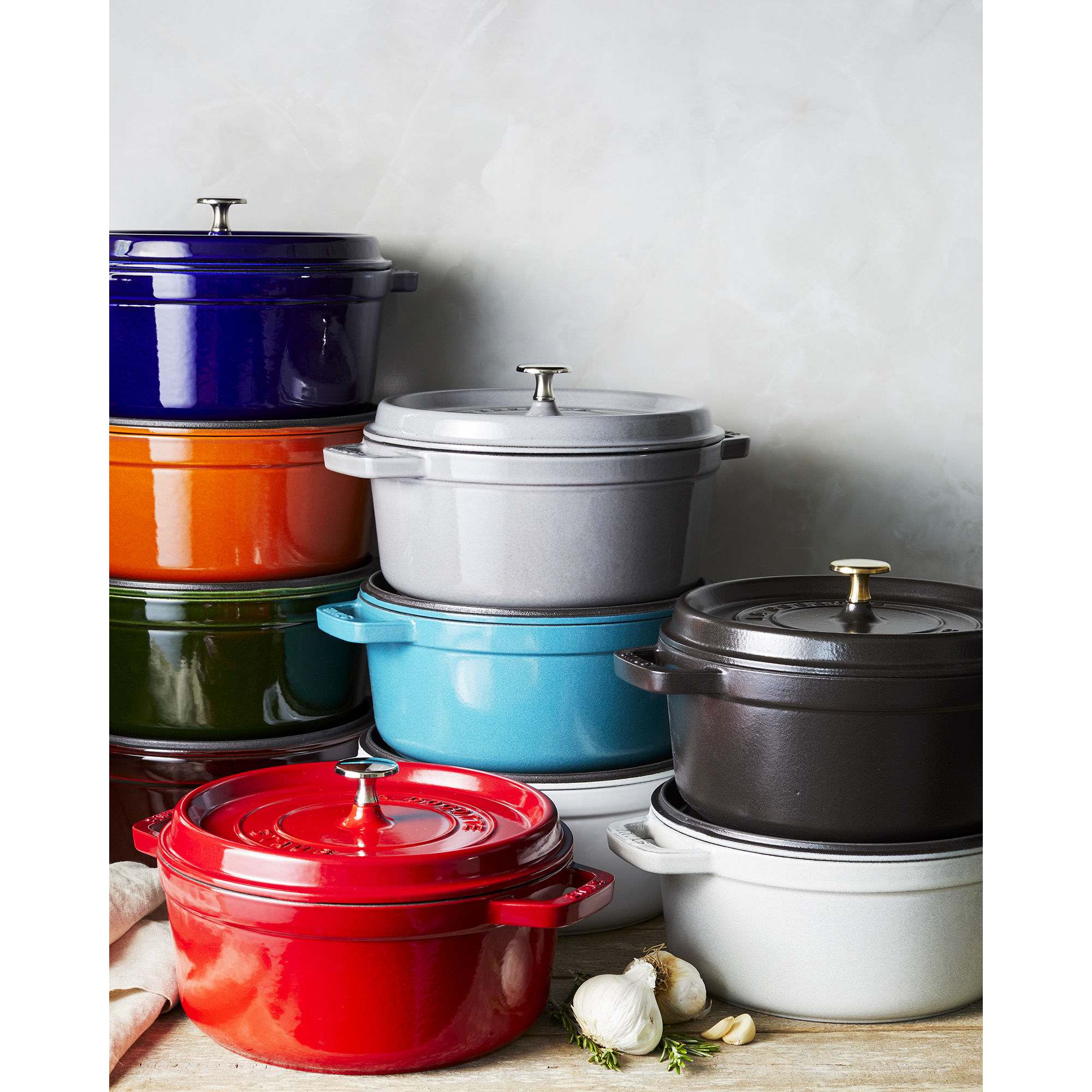 Cocotte 24 cm, rund, Weisser Trüffel, Gusseisen