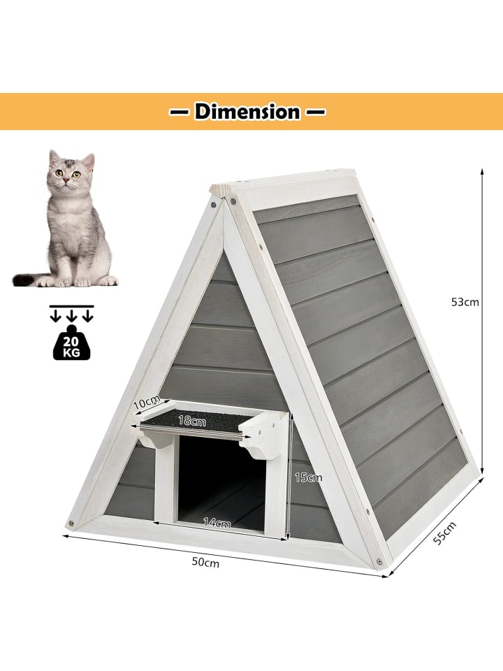 COSTWAY Katzenhaus in Grau günstig kaufen 50 cm