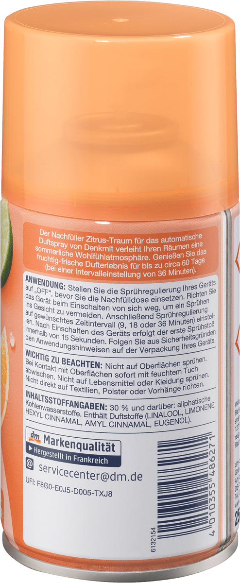 Lufterfrischer Automatisches Duftspray Zitrustraum Nachfüllpack, 250 ml