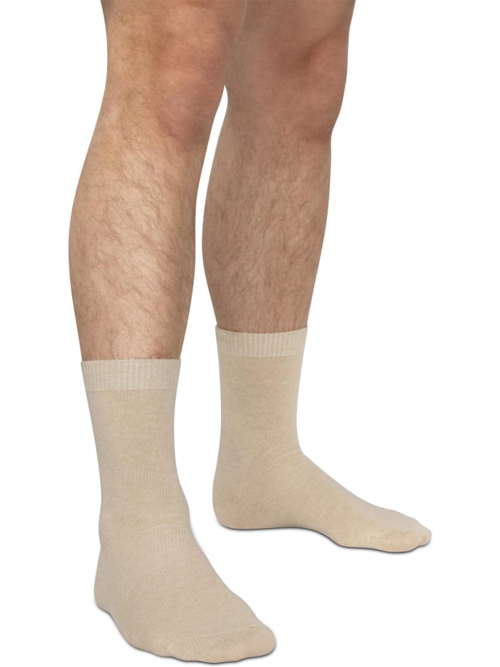 normani 3 Socken aus Cashmere und Merinowolle mit Komfortbund in Beige günstig kaufen