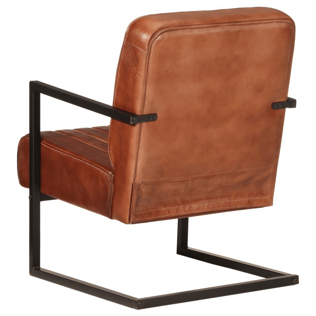 vidaXL Sessel Sessel Braun Echtleder (1-St)