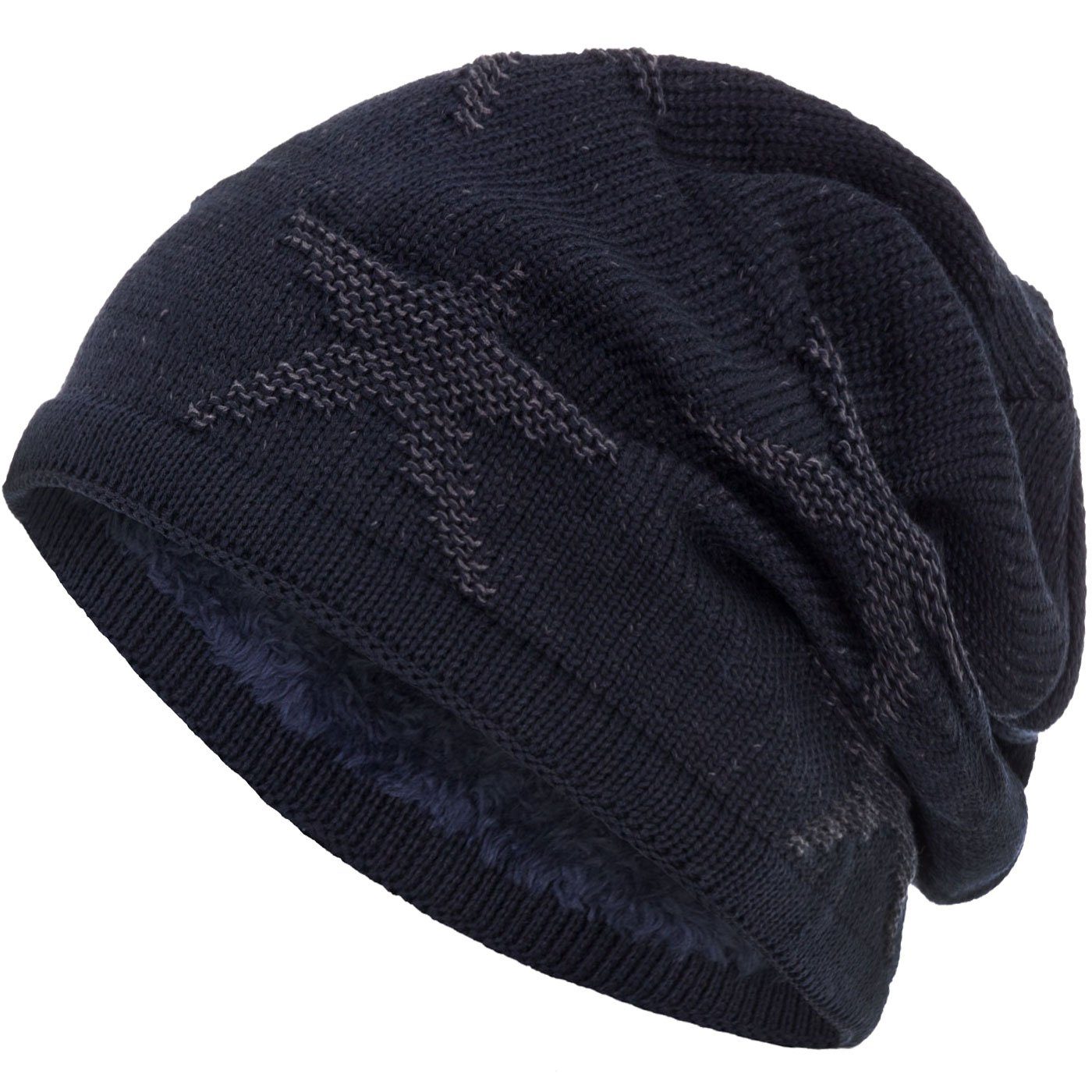 compagno Strickmütze (1-St) Warm gefütterte Wintermütze Strickmütze Beanie Damen und Herren