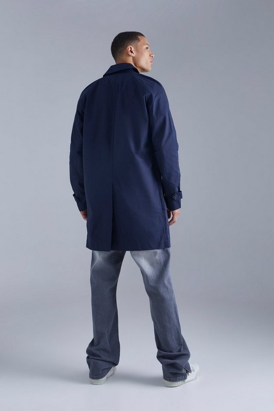 Tall einreihiger Twill-Trenchcoat