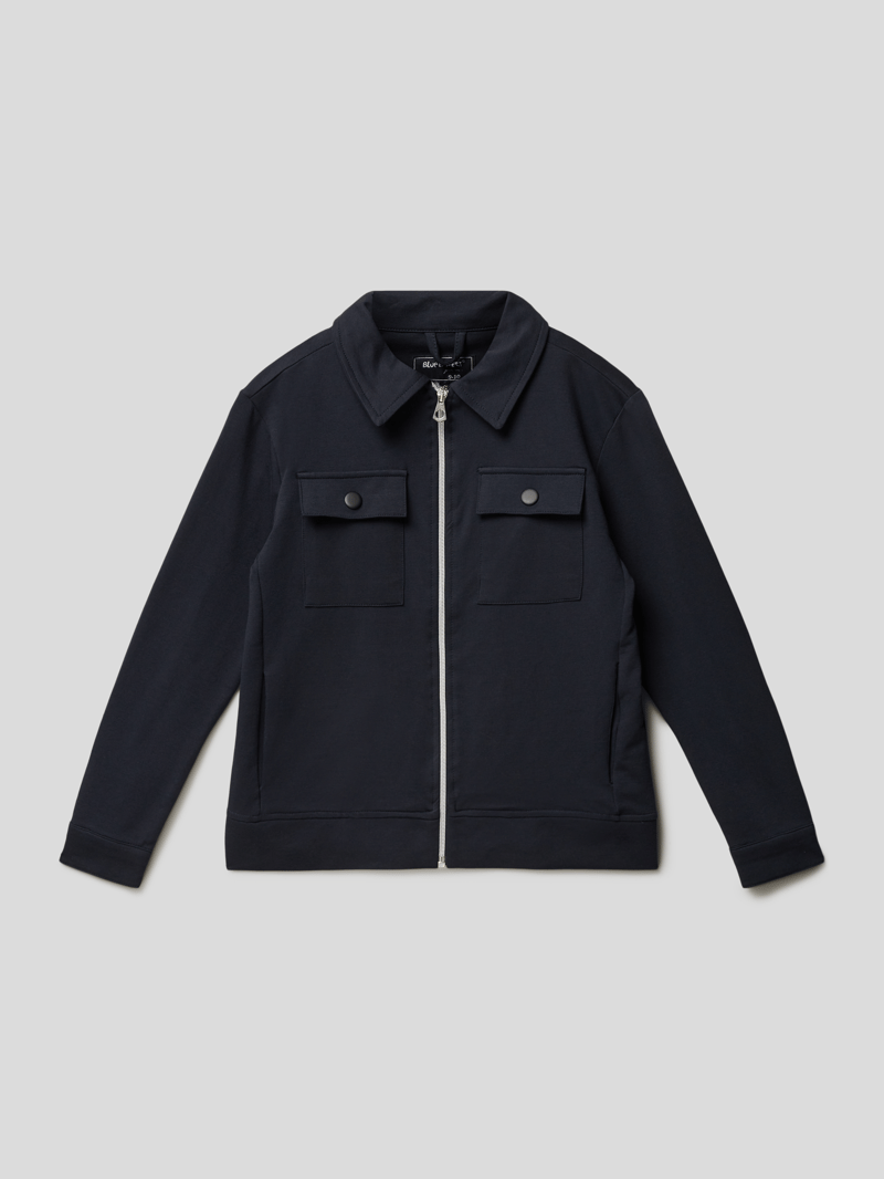 Hemdjacke mit Reißverschluss in marineblau