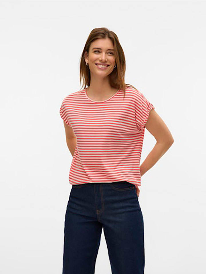 Vero Moda Shirt in Rot/ Weiß günstig kaufen
