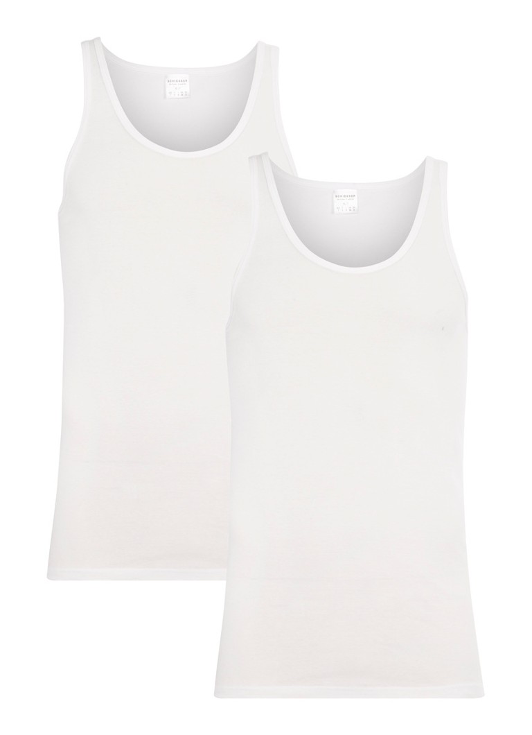 Tricou Schiesser fără mâneci în culoare uni (pachet de 2)