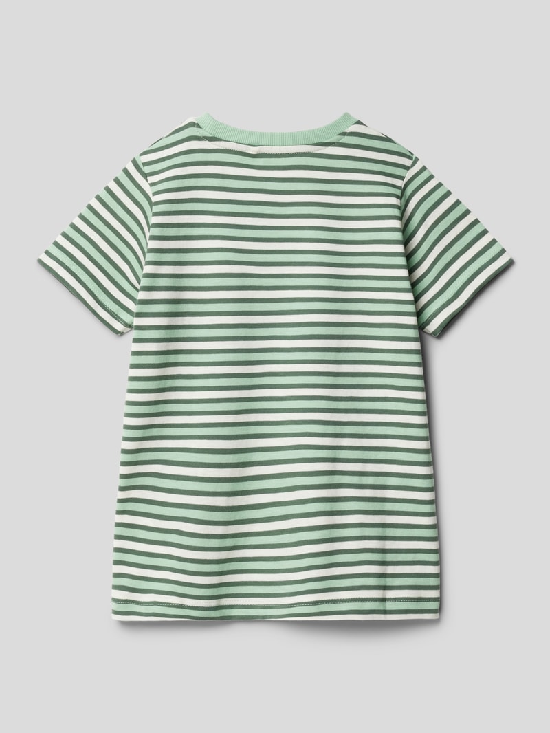 T-Shirt aus Baumwolle mit Motiv-Patch Modell 'DIK' in grün