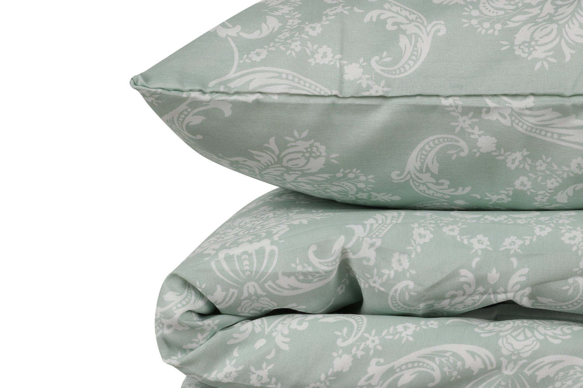 Bettdecke + Kopfkissen, EPJ1654, Wassergrün, 65% Baumwolle / 35% Polyester, L'Essentiel Linge de Maison