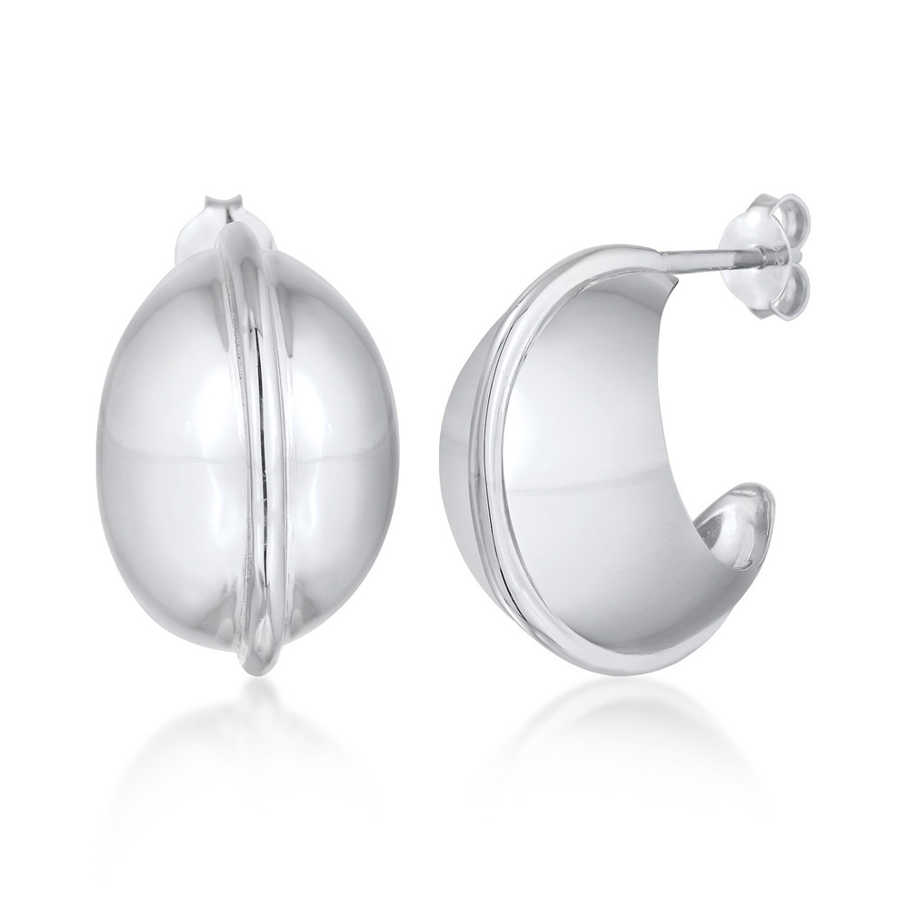 Elli Elli Boucles d'Oreilles Créoles pour femmes Chunky Basic Tendance en argent sterl Boucles d'oreilles