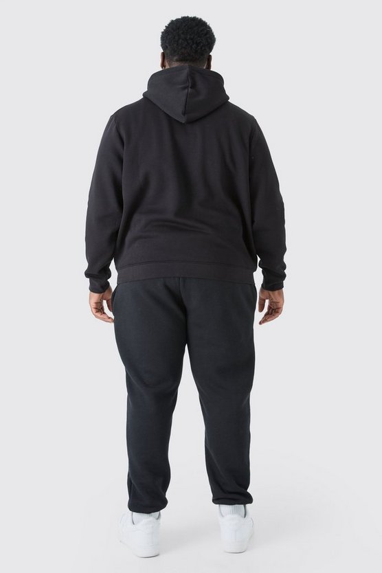 Plus Man-Dash Hoodie in Schwarz