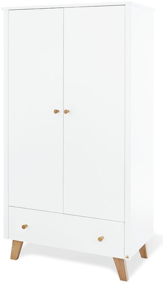Pinolino® Babyzimmer-Komplettset Hilda & Pan, (Set, 4-St., Hausbett, Wickelkommode, Kleiderschrank, Wandregal), breit; mit Hausbett, Wickelkommode, 2-trg. Kleiderschrank & Wandregal