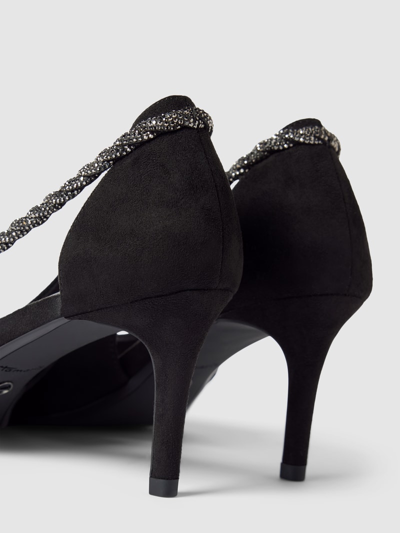 Pumps mit Strasssteinbesatz in schwarz
