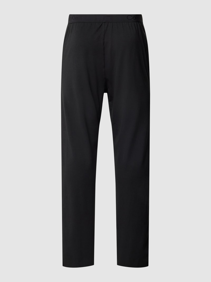 Pyjama-Hose mit Label-Detail in schwarz