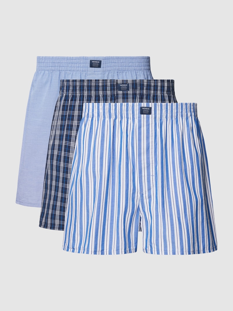 Boxershorts mit Label-Patch im 3er-Pack in marineblau